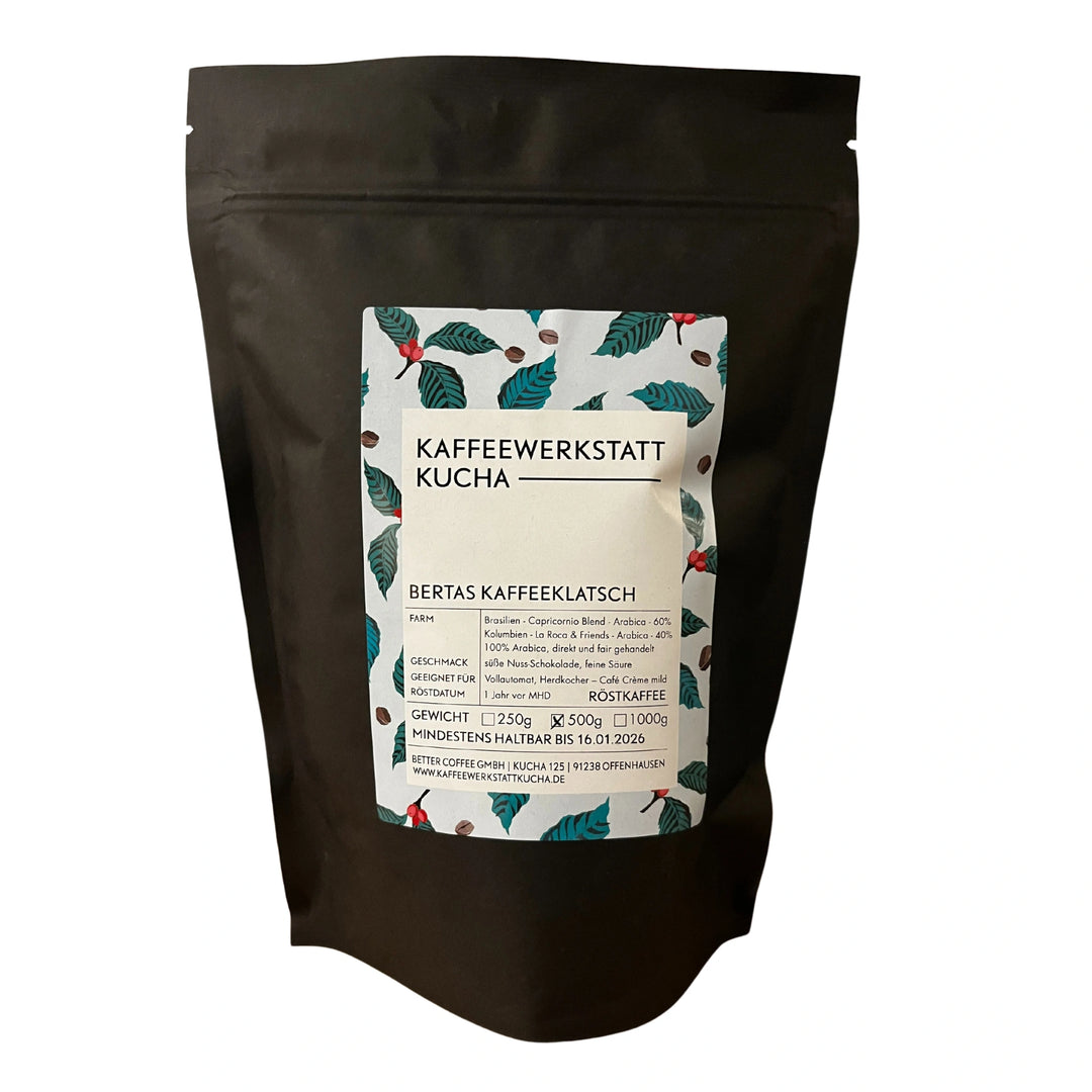 Bertas Kaffeeklatsch Bohne 500g, Kaffeewerkstatt Kucha