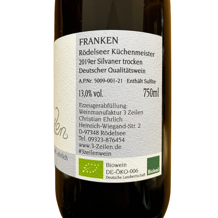2019 Silvaner Küchenmeister, Weingut 3 Zeilen