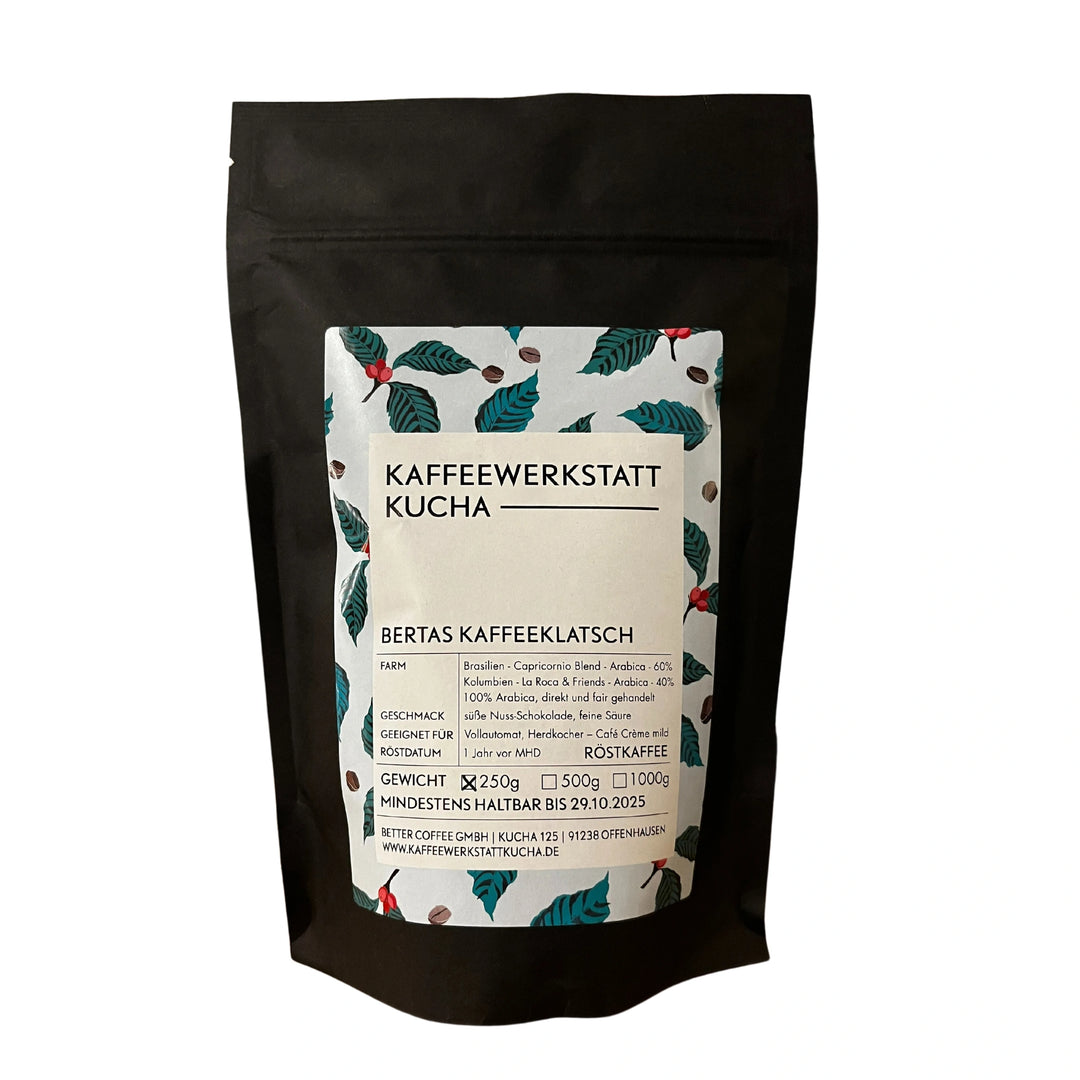 Bertas Kaffeeklatsch Bohne 250g, Kaffeewerkstatt Kucha