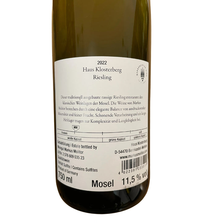 2022 Riesling Haus Klosterberg, weiße Kapsel, Markus Molitor